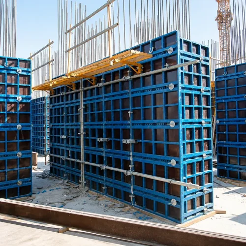 panel formwork system installed for wall construction