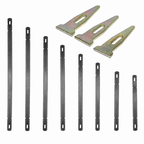 Concrete flat ties in several lengths with wedge pins