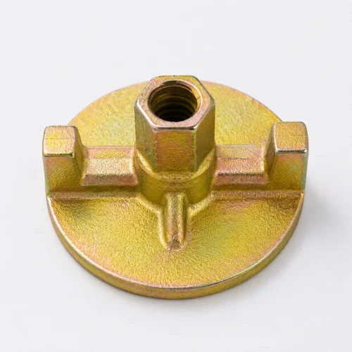 Anchor tie rod plate and nut for concrete formwork